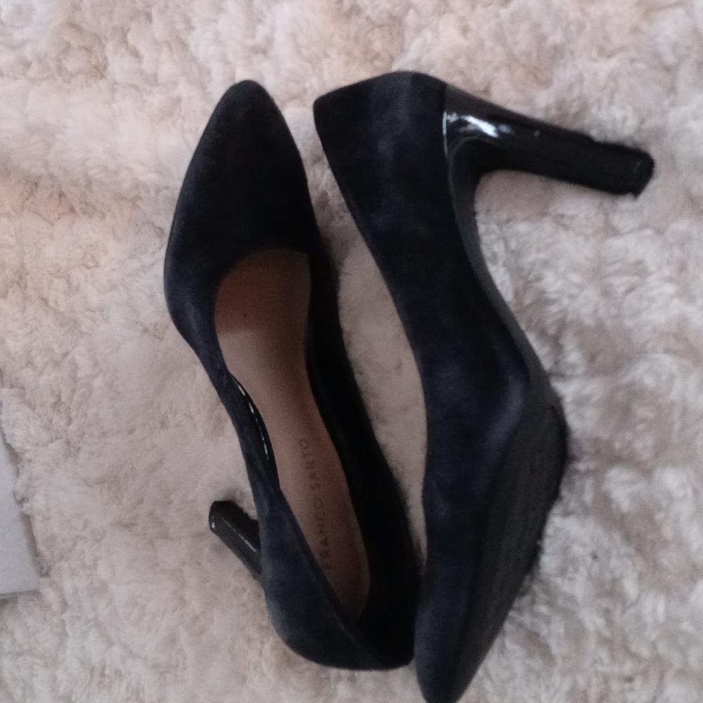 Black suede with Patton leather heels.